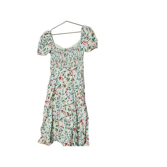 L. K. BENNETT Mint Green Floral Phelia Puff Sleeve Sweetheart Midi Dress Size 4 - Picture 5 of 11